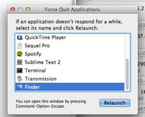 mac restart finder process